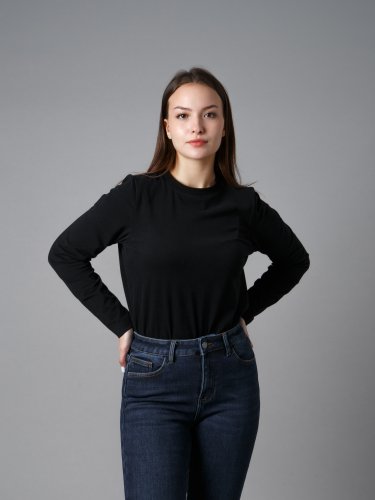 5151 Женский лонгслив /черный